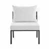 Modway Riverside Outdoor Patio Aluminum Armless Chair in Gray White - Front Angle - Modway Riverside Outdoor Patio Aluminum Armless Chair in Gray White - Front Angle