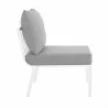 Modway Riverside Outdoor Patio Aluminum Armless Chair in White Gray - Side Angle - Modway Riverside Outdoor Patio Aluminum Armless Chair in White Gray - Side Angle