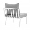 Modway Riverside Outdoor Patio Aluminum Armless Chair in White Gray - Back Side Angle