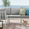 Modway Riverside Outdoor Patio Aluminum Armless Chair in White Gray - Lifestyle - Modway Riverside Outdoor Patio Aluminum Armless Chair in White Gray - Lifestyle