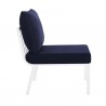 Modway Riverside Outdoor Patio Aluminum Armless Chair in White Navy - Side Angle