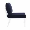 Modway Riverside Outdoor Patio Aluminum Armless Chair in White Navy - Side Angle - Modway Riverside Outdoor Patio Aluminum Armless Chair in White Navy - Side Angle