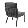 Modway Riverside Outdoor Patio Aluminum Corner Chair in Gray Charcoal - Back Side Angle