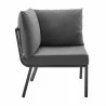 Modway Riverside Outdoor Patio Aluminum Corner Chair in Gray Charcoal - Side Angle - Modway Riverside Outdoor Patio Aluminum Corner Chair in Gray Charcoal - Side Angle