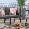 Modway Riverside Outdoor Patio Aluminum Corner Chair in Gray Charcoal - Lifestyle