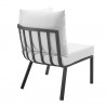 Modway Riverside Outdoor Patio Aluminum Corner Chair in Gray White - Back Side Angle