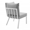 Modway Riverside Outdoor Patio Aluminum Corner Chair in White Gray - Back Side Angle