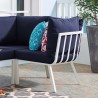 Modway Riverside Outdoor Patio Aluminum Corner Chair in White Navy - Lifestyle