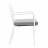 Modway Baxley Stackable Outdoor Patio Aluminum Dining Armchair in White Gray - Side Angle - Modway Baxley Stackable Outdoor Patio Aluminum Dining Armchair in White Gray - Side Angle