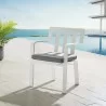 Modway Baxley Stackable Outdoor Patio Aluminum Dining Armchair in White Gray - Lifestyle - Modway Baxley Stackable Outdoor Patio Aluminum Dining Armchair in White Gray - Lifestyle