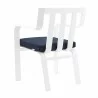 Modway Baxley Stackable Outdoor Patio Aluminum Dining Armchair in White Navy - Back Side Angle - Modway Baxley Stackable Outdoor Patio Aluminum Dining Armchair in White Navy - Back Side Angle