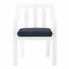 Modway Baxley Stackable Outdoor Patio Aluminum Dining Armchair in White Navy - Front Angle - Modway Baxley Stackable Outdoor Patio Aluminum Dining Armchair in White Navy - Front Angle