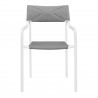 Modway Raleigh Stackable Outdoor Patio Aluminum Dining Armchair in White Gray - Front Angle