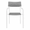 Modway Raleigh Stackable Outdoor Patio Aluminum Dining Armchair in White Gray - Front Angle - Modway Raleigh Stackable Outdoor Patio Aluminum Dining Armchair in White Gray - Front Angle