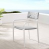 Modway Raleigh Stackable Outdoor Patio Aluminum Dining Armchair in White Gray - Lifestyle