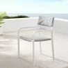 Modway Raleigh Stackable Outdoor Patio Aluminum Dining Armchair in White Gray - Lifestyle - Modway Raleigh Stackable Outdoor Patio Aluminum Dining Armchair in White Gray - Lifestyle
