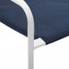 Modway Raleigh Stackable Outdoor Patio Aluminum Dining Armchair in White Navy - Seat Closeup Angle