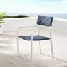 Modway Raleigh Stackable Outdoor Patio Aluminum Dining Armchair in White Navy - Lifestyle - Modway Raleigh Stackable Outdoor Patio Aluminum Dining Armchair in White Navy - Lifestyle
