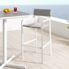 Modway Raleigh Stackable Outdoor Patio Aluminum Bar Stool in White Gray - Lifestyle