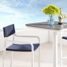 Modway Raleigh Stackable Outdoor Patio Aluminum Bar Stool in White Navy - Lifestyle