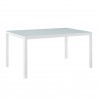 Modway Raleigh 59" Outdoor Patio Aluminum Dining Table - White - Front Side Angle