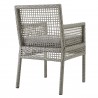 Modway Aura Dining Armchair Outdoor Patio Wicker Rattan in Gray Gray - Back Side Angle