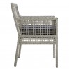 Modway Aura Dining Armchair Outdoor Patio Wicker Rattan in Gray Navy - Side Angle