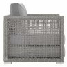Modway Aura 3 Piece Outdoor Patio Wicker Rattan Set - Gray Gray - Armchair in Side Angle - Modway Aura 3 Piece Outdoor Patio Wicker Rattan Set - Gray Gray - Armchair in Side Angle