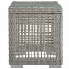 Modway Aura 3 Piece Outdoor Patio Wicker Rattan Set - Gray Gray - Table in Front Angle - Modway Aura 3 Piece Outdoor Patio Wicker Rattan Set - Gray Gray - Table in Front Angle
