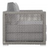 Modway Aura 4 Piece Outdoor Patio Wicker Rattan Set - Gray Gray - Armchair in Side Angle