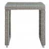 Modway Aura 3 Piece Outdoor Patio Wicker Rattan Set in Gray Gray / Gray Navy - Table in Front Angle