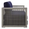 Modway Aura 3 Piece Outdoor Patio Wicker Rattan Set - Gray Navy - Loveseat in Side Angle