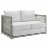 Modway Aura 3 Piece Outdoor Patio Wicker Rattan Set - Gray White - Loveseat in Front Side Angle - Modway Aura 3 Piece Outdoor Patio Wicker Rattan Set - Gray White - Loveseat in Front Side Angle