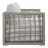 Modway Aura 3 Piece Outdoor Patio Wicker Rattan Set - Gray White - Loveseat in Side Angle