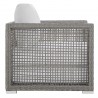 Modway Aura 3 Piece Outdoor Patio Wicker Rattan Set - Gray White - Armchair in Side Angle