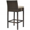 Modway Conduit Bar Stool Outdoor Patio Wicker Rattan in Brown Beige - Set of Four - Back Side Angle