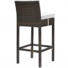 Modway Conduit Bar Stool Outdoor Patio Wicker Rattan in Brown White - Set of Four - Back Side Angle