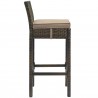 Modway Conduit Bar Stool Outdoor Patio Wicker Rattan in Brown Mocha - Set of Two - Side Angle