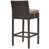 Modway Conduit Bar Stool Outdoor Patio Wicker Rattan in Brown Mocha - Set of Two - Back  Side Angle