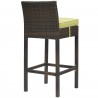 Modway Conduit Bar Stool Outdoor Patio Wicker Rattan in Brown Peridot - Set of Two - Back Side Angle