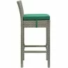 Modway Conduit Bar Stool Outdoor Patio Wicker Rattan in Light Gray Green - Set of Two - Side Angle - Modway Conduit Bar Stool Outdoor Patio Wicker Rattan in Light Gray Green - Set of Two - Side Angle