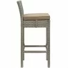 Modway Conduit Bar Stool Outdoor Patio Wicker Rattan in Light Gray Mocha - Set of Two - Side Angle - Modway Conduit Bar Stool Outdoor Patio Wicker Rattan in Light Gray Mocha - Set of Two - Side Angle