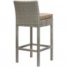 Modway Conduit Bar Stool Outdoor Patio Wicker Rattan in Light Gray Mocha - Set of Two - Back Side Angle
