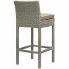 Modway Conduit Bar Stool Outdoor Patio Wicker Rattan in Light Gray Mocha - Set of Two - Back Side Angle - Modway Conduit Bar Stool Outdoor Patio Wicker Rattan in Light Gray Mocha - Set of Two - Back Side Angle