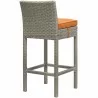 Modway Conduit Bar Stool Outdoor Patio Wicker Rattan in Light Gray Orange - Set of Two - Back Side Angle - Modway Conduit Bar Stool Outdoor Patio Wicker Rattan in Light Gray Orange - Set of Two - Back Side Angle
