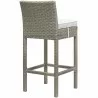 Modway Conduit Bar Stool Outdoor Patio Wicker Rattan in Light Gray White - Back Side Angle - Modway Conduit Bar Stool Outdoor Patio Wicker Rattan in Light Gray White - Back Side Angle