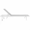 Modway Charleston Outdoor Patio Chaise Lounge Chair - White Gray - Side Angle  - Modway Charleston Outdoor Patio Chaise Lounge Chair - White Gray - Side Angle 
