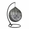 Modway Garner Teardrop Outdoor Patio Swing Chair in Gray Gray - Front Side Angle - Modway Garner Teardrop Outdoor Patio Swing Chair in Gray Gray - Front Side Angle