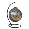Modway Garner Teardrop Outdoor Patio Swing Chair in Gray Mocha - Front Side Angle