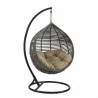 Modway Garner Teardrop Outdoor Patio Swing Chair in Gray Mocha - Front Side Angle - Modway Garner Teardrop Outdoor Patio Swing Chair in Gray Mocha - Front Side Angle